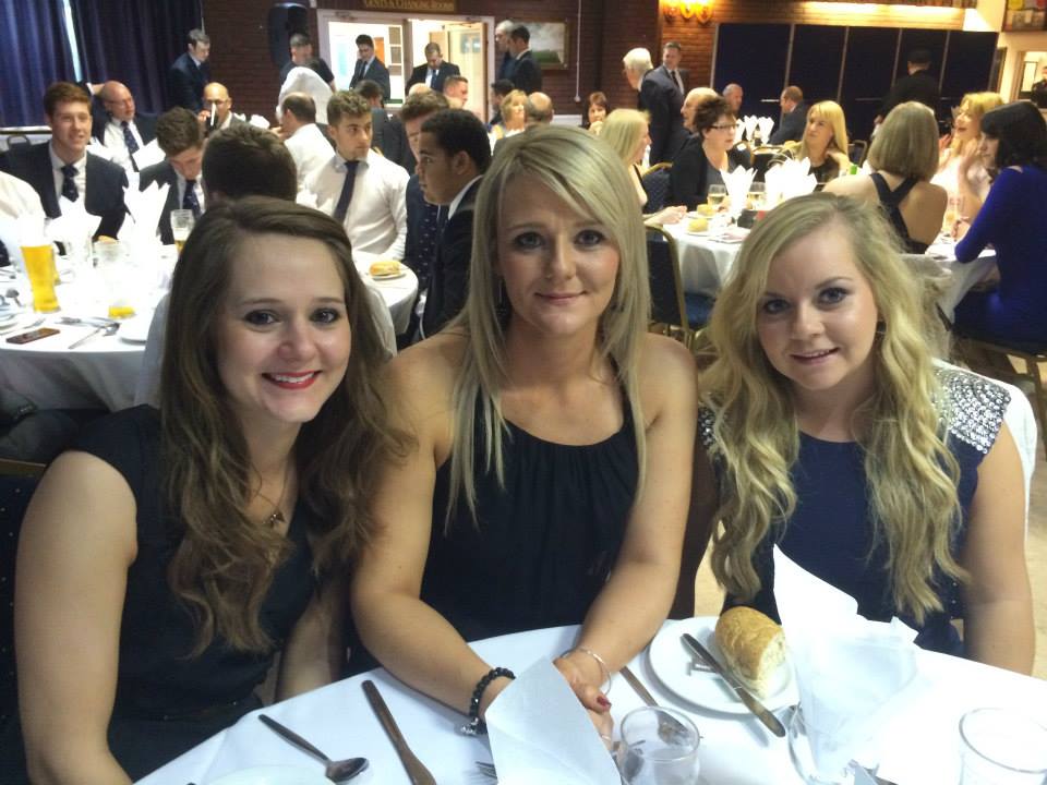 Nikki at the players dinner with Jenny and Katharine