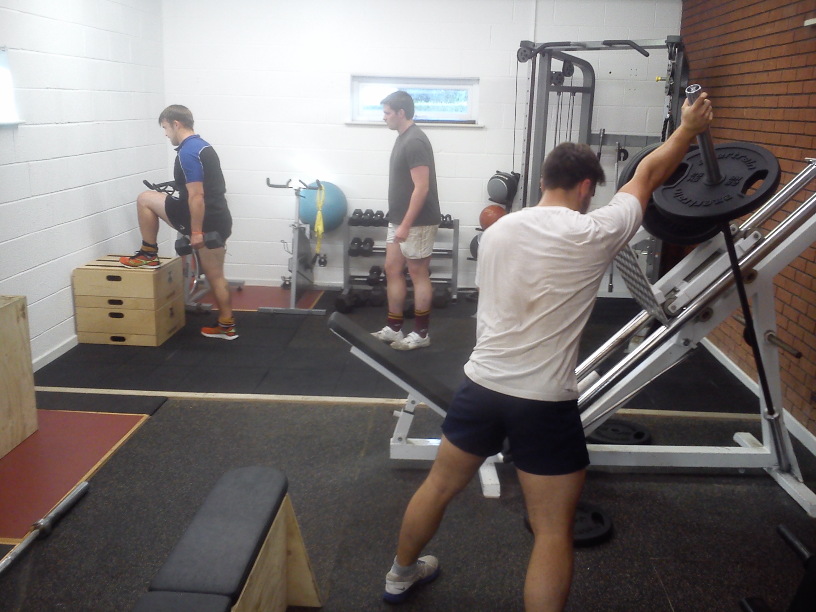 The lads try out the new gym