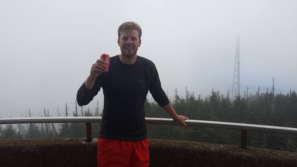 In the observation tower on top of Clingman's Dome, the highest point on the trail, with views as far as my Gran can see. I saved that can of coke for 2 days to enjoy with the view. Unbelievable taste, crap view.